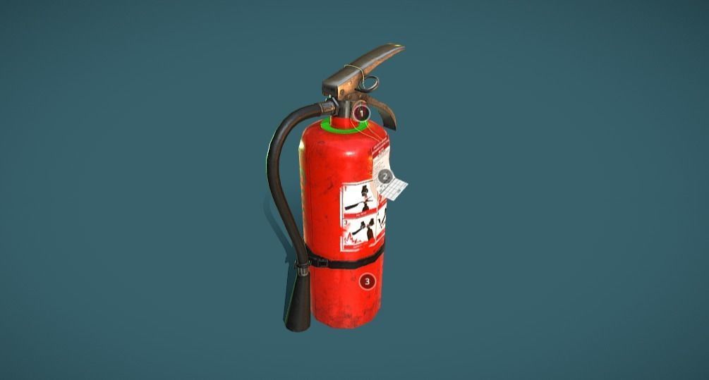  Fire Extinguisher game ready Low-poly 3D model_1