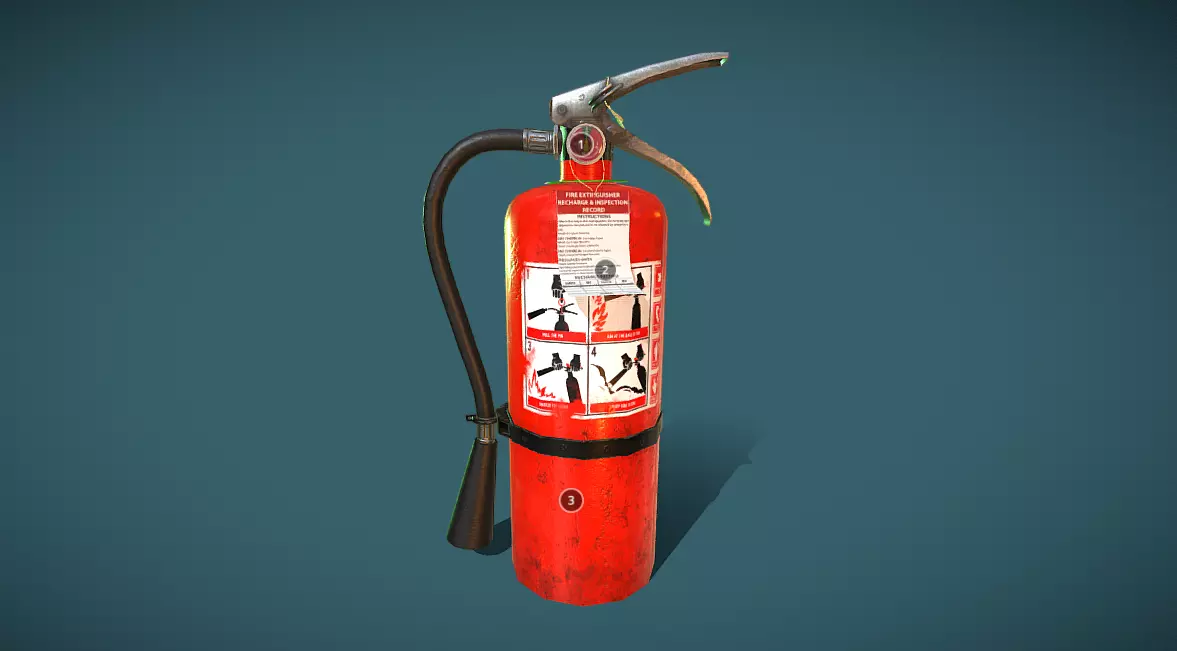  Fire Extinguisher game ready Low-poly 3D model_0