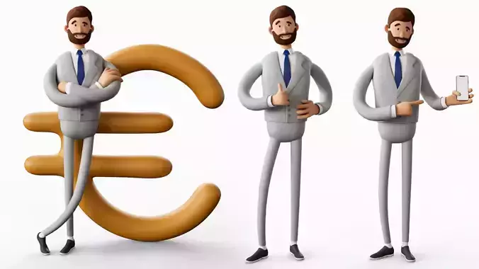 John Character for advertising Low-poly 3D model