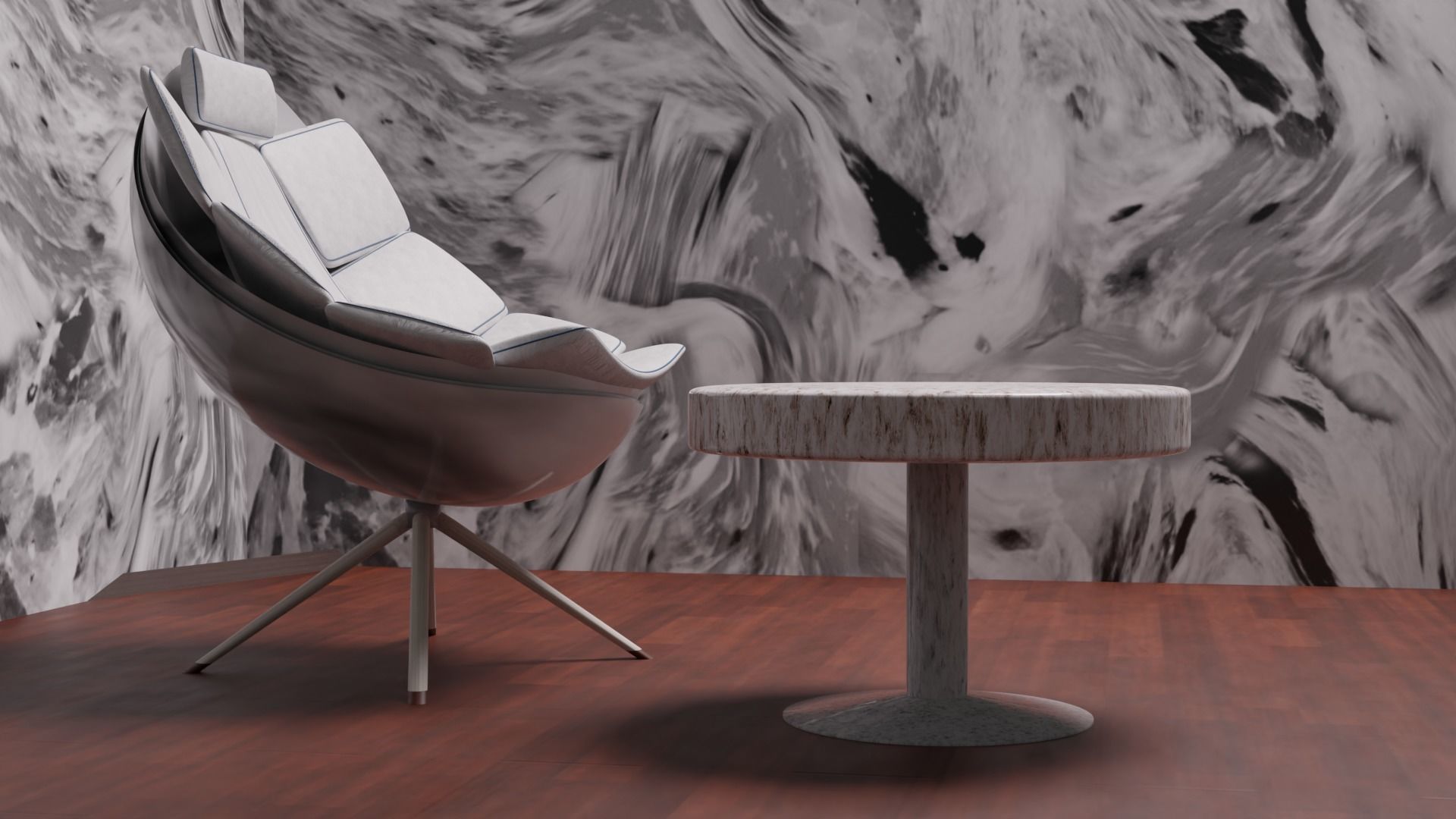 Modern chair  3D model_2