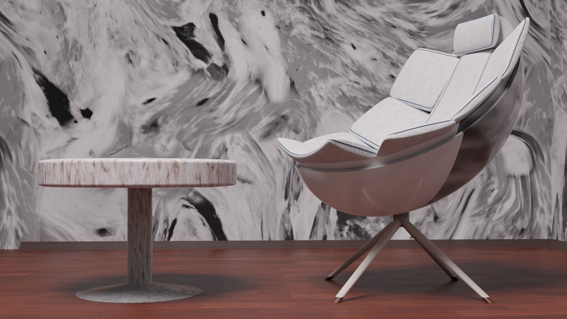 Modern chair  3D model_1