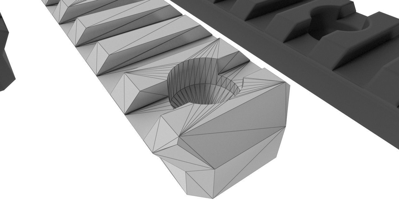 Picatinny Rail pack 3-5-9-12 Slots 3D model_9