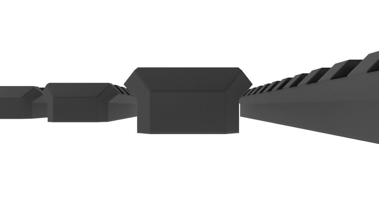 Picatinny Rail pack 3-5-9-12 Slots 3D model_11