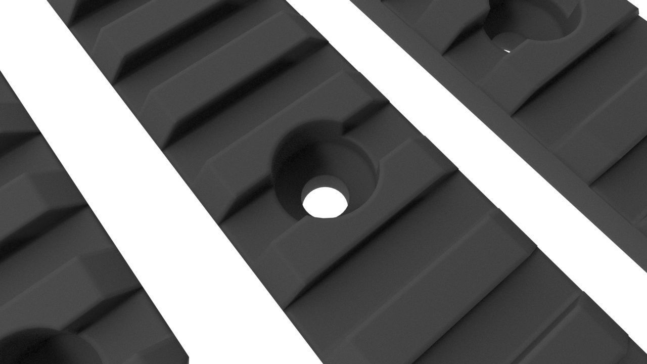 Picatinny Rail pack 3-5-9-12 Slots 3D model_7