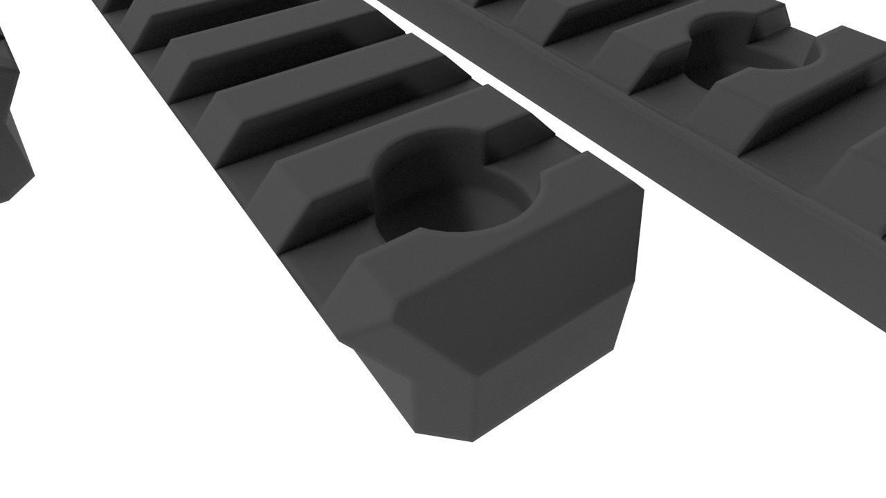 Picatinny Rail pack 3-5-9-12 Slots 3D model_8