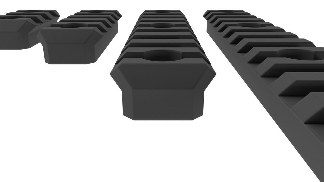 Picatinny Rail pack 3-5-9-12 Slots 3D model_12