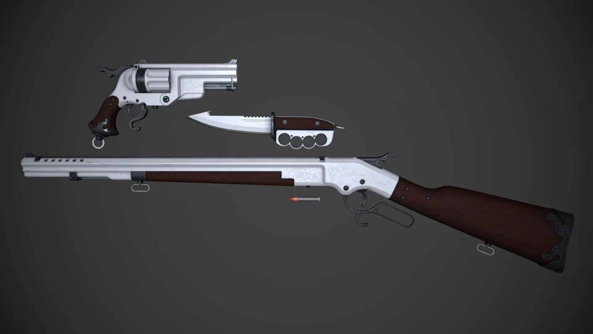 Stylized game ready weapons Low-poly 3D model