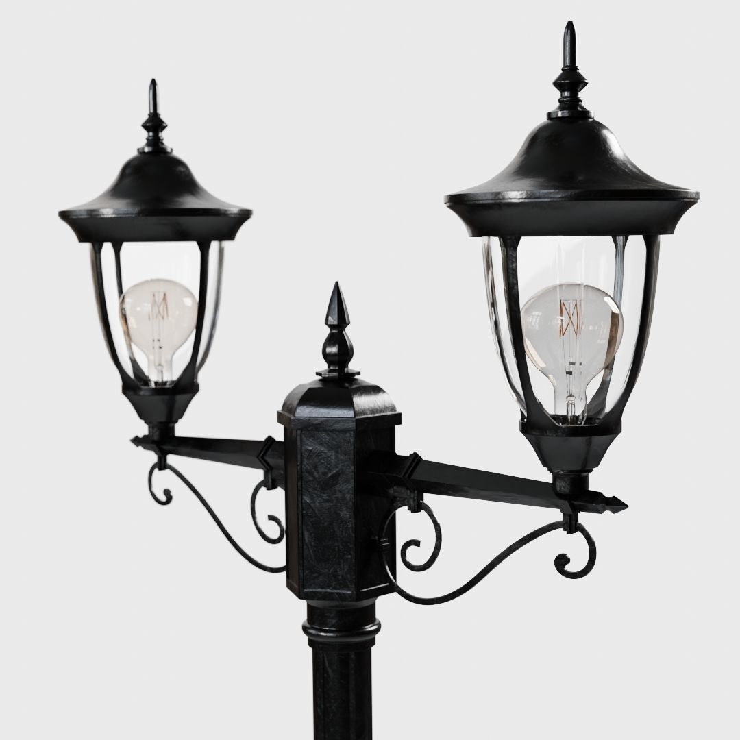 Vintage Street Lamp Collection Low-poly 3D model_5