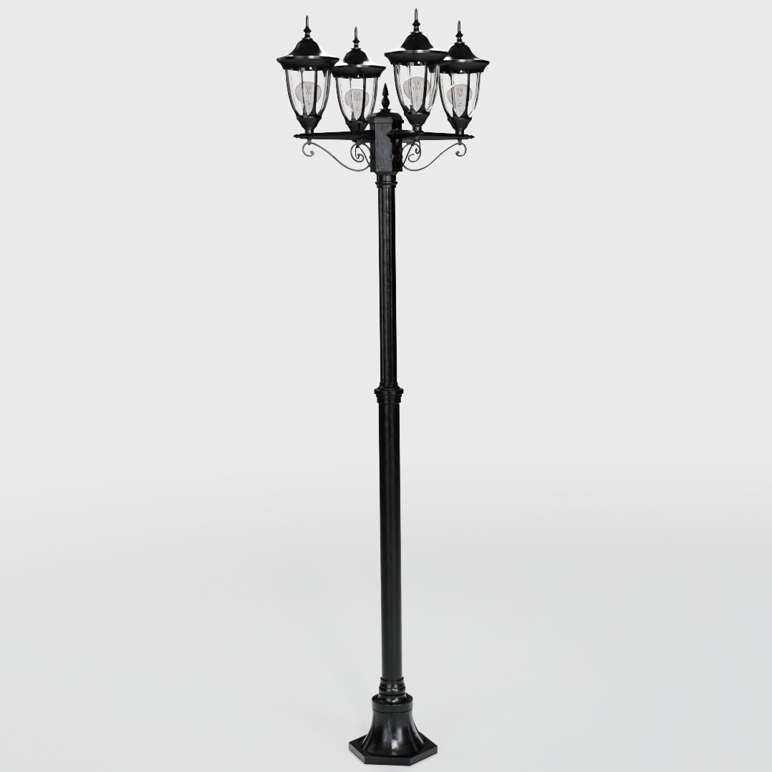 Vintage Street Lamp Collection Low-poly 3D model_7