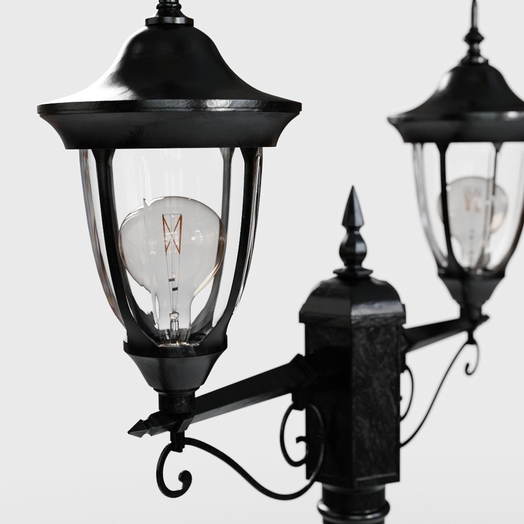 Vintage Street Lamp Collection Low-poly 3D model_6