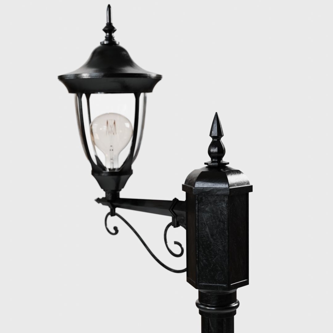 Vintage Street Lamp Collection Low-poly 3D model_2