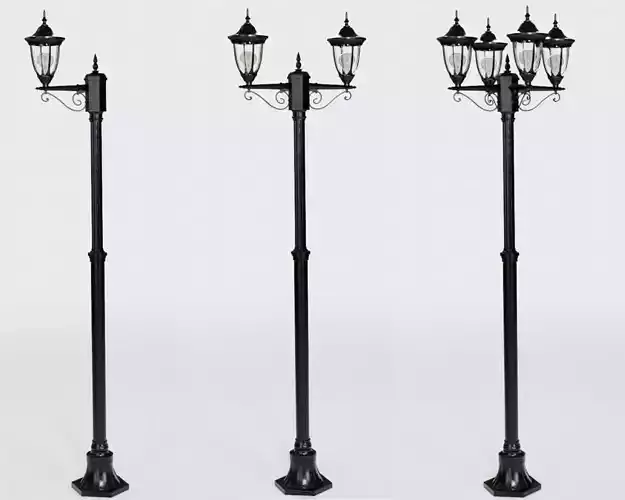 Vintage Street Lamp Collection Low-poly 3D model