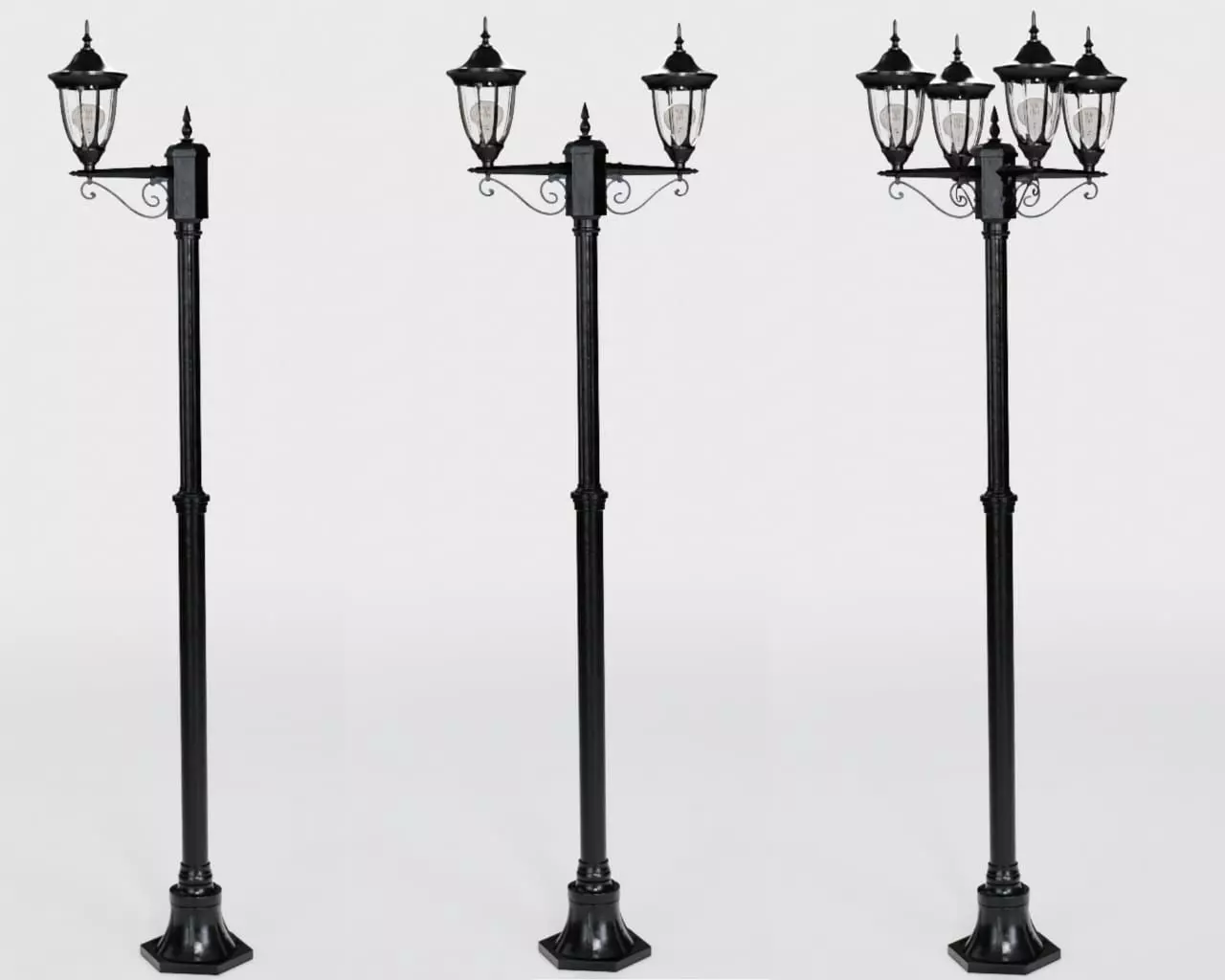Vintage Street Lamp Collection Low-poly 3D model_0