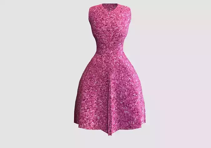 pink glittery dress  3D model