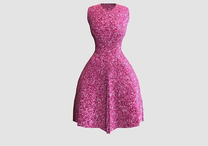 pink glittery dress  3D model