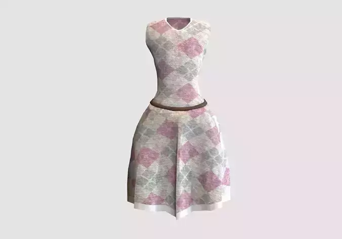 pink checkered dress 