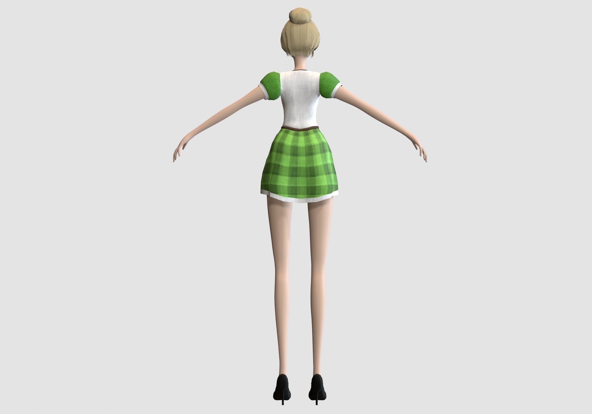 female pretty woman 3D model_3