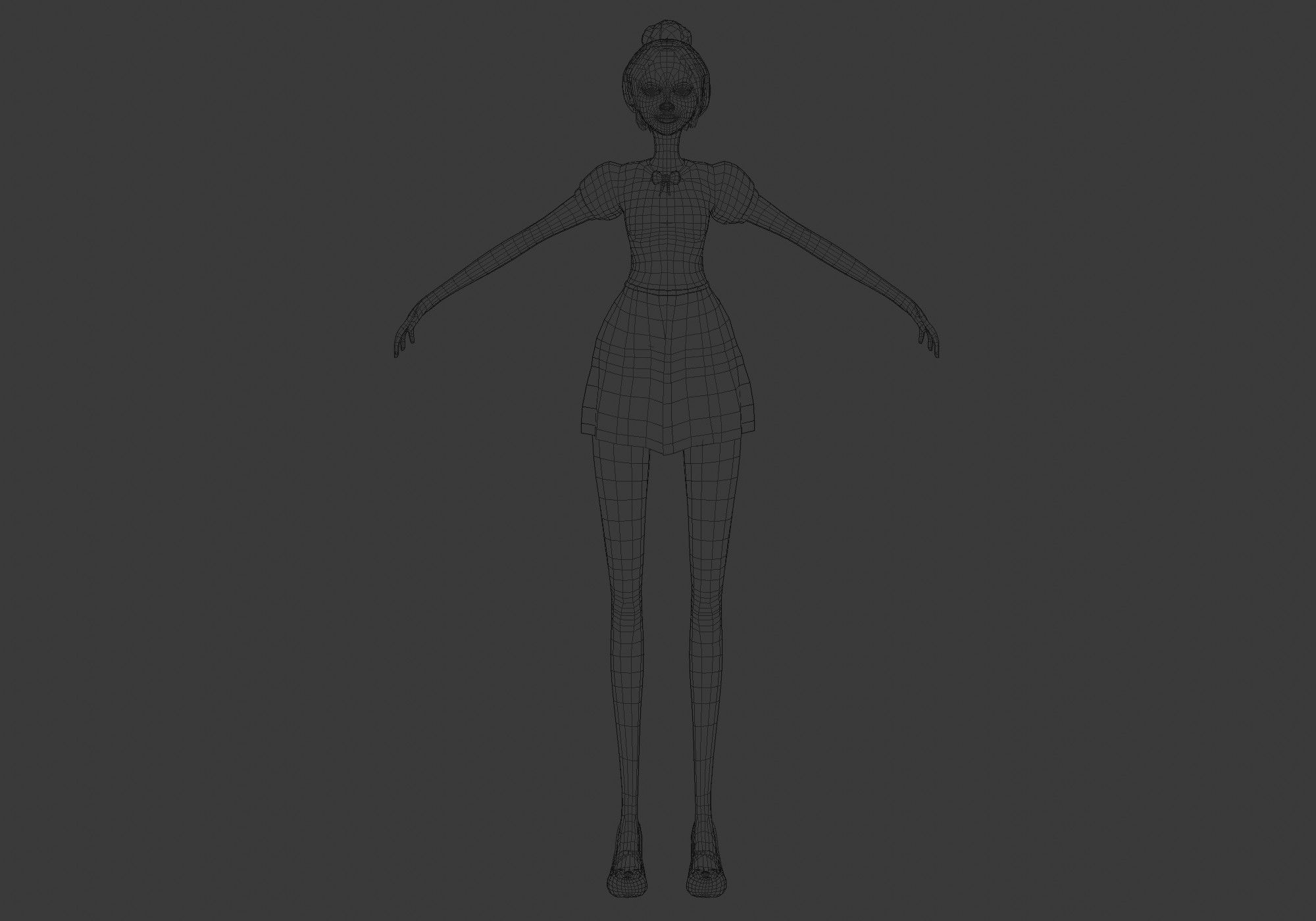 female pretty woman 3D model_9