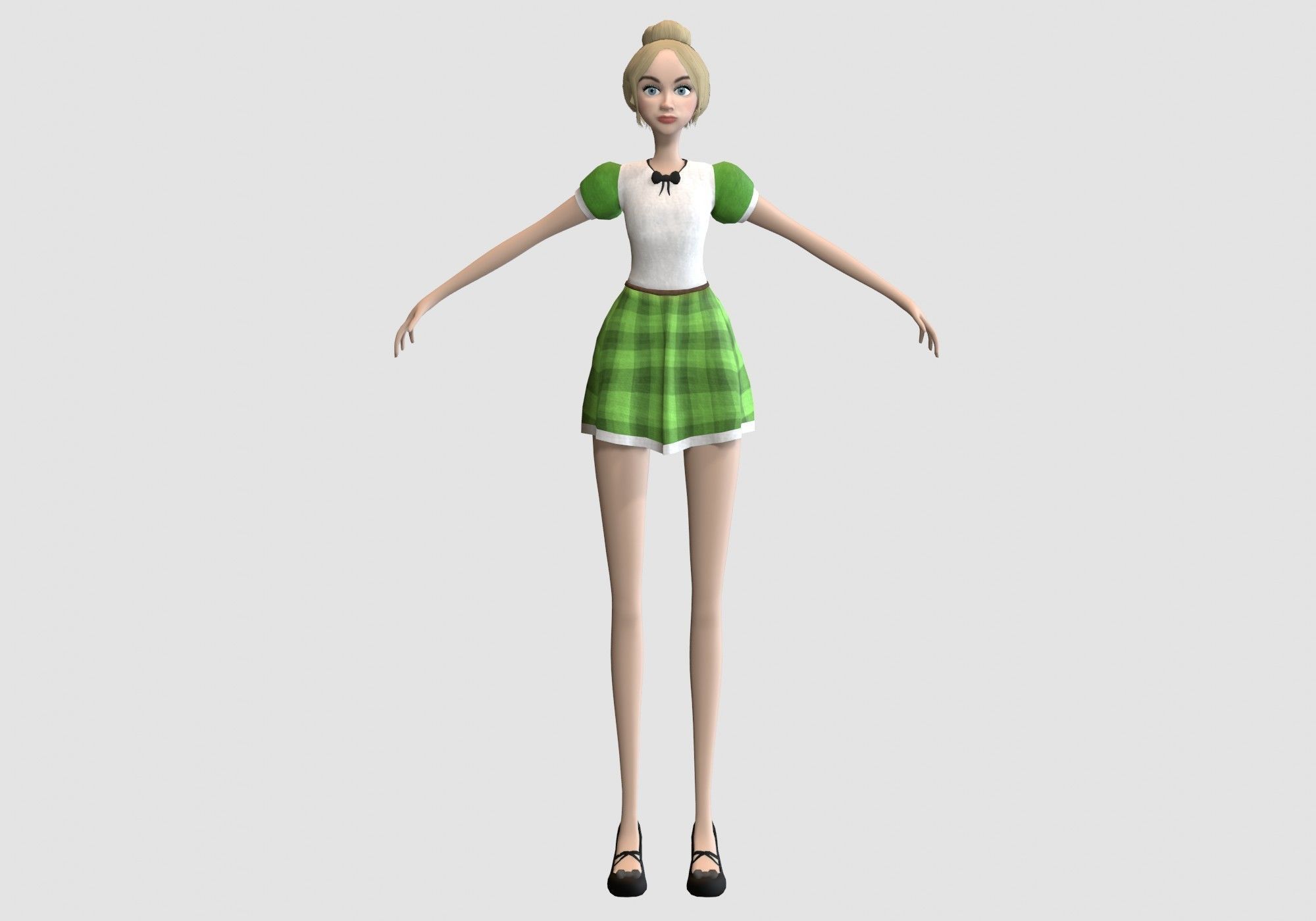 female pretty woman 3D model_4