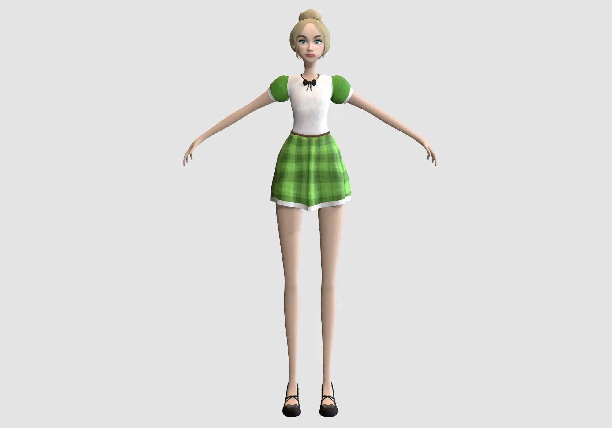 female pretty woman 3D model_0