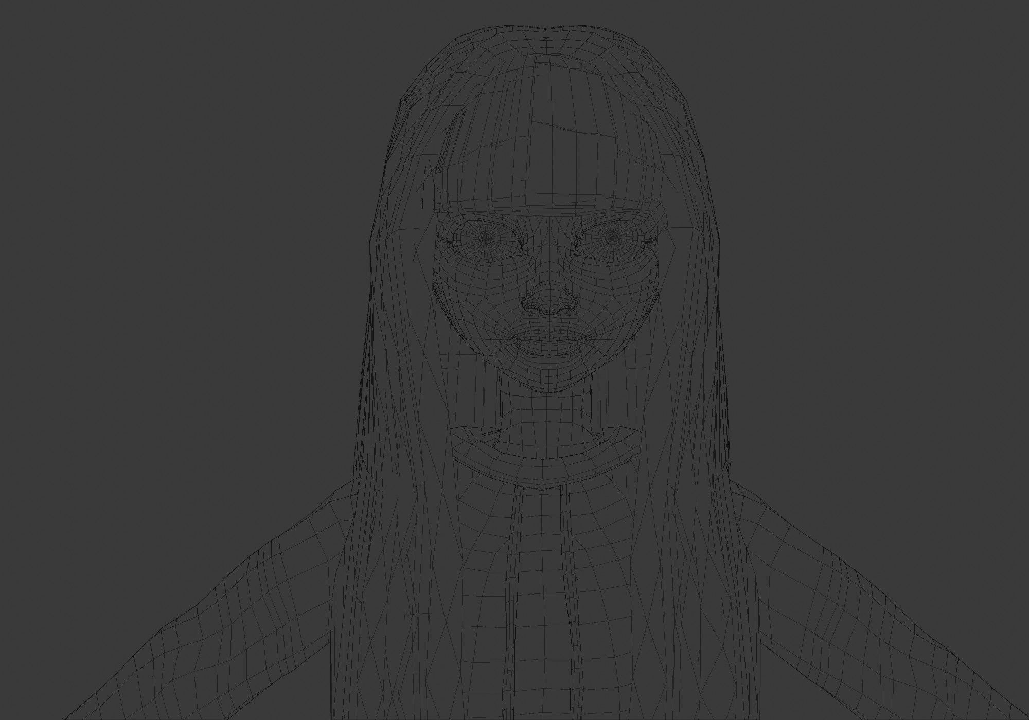 female cartoon teenager 3D model_9