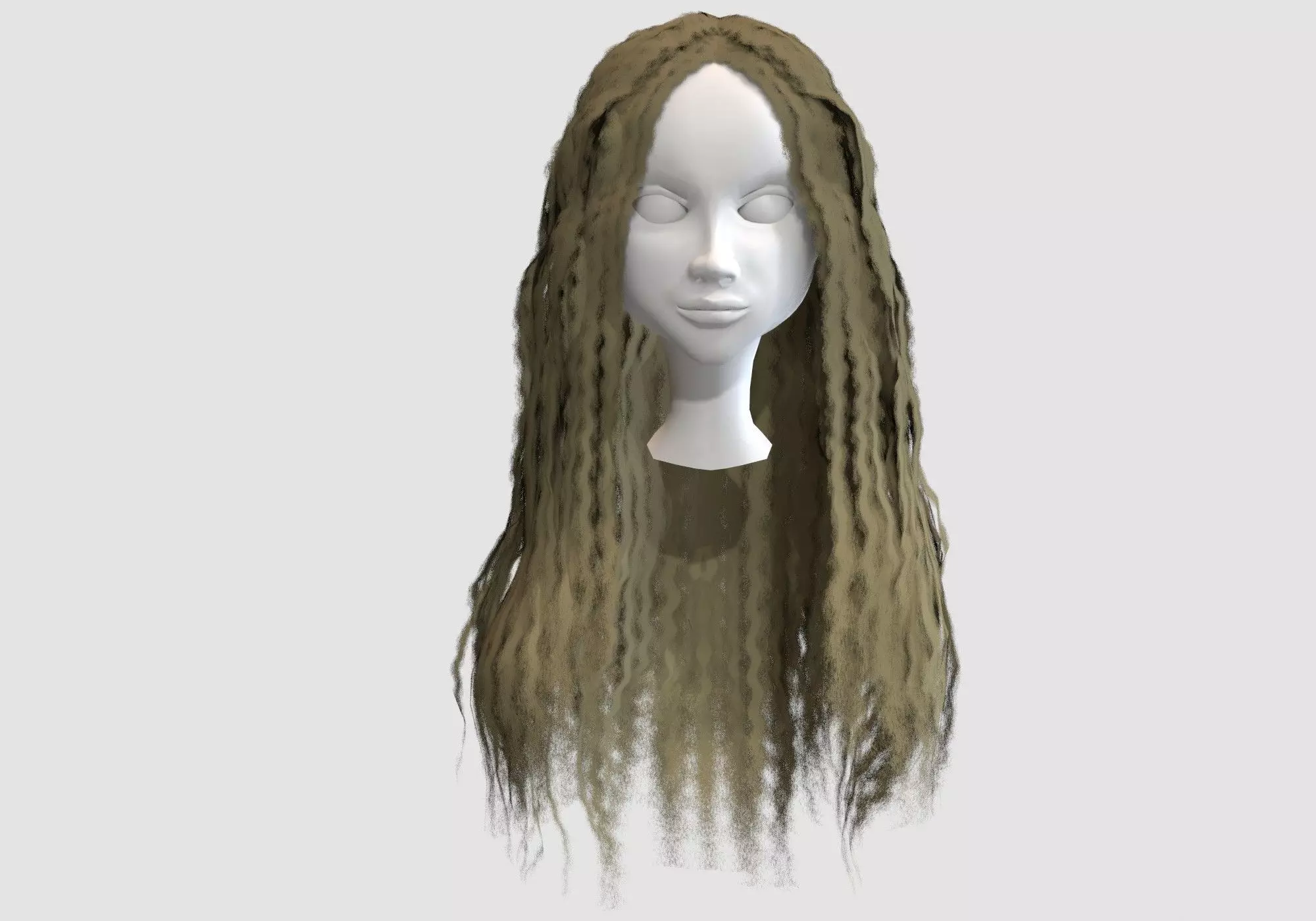 curly blond hairstyle 3D model