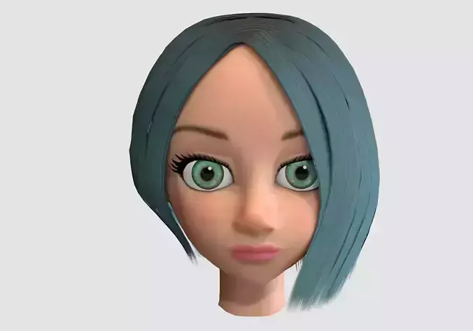 blue hair with head