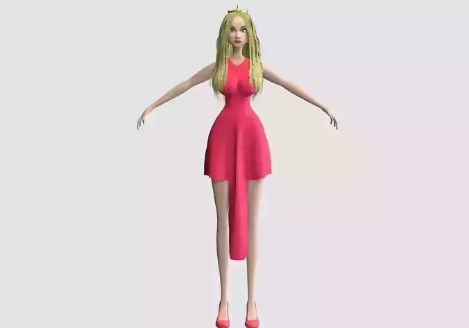 blond curvy woman  3D model