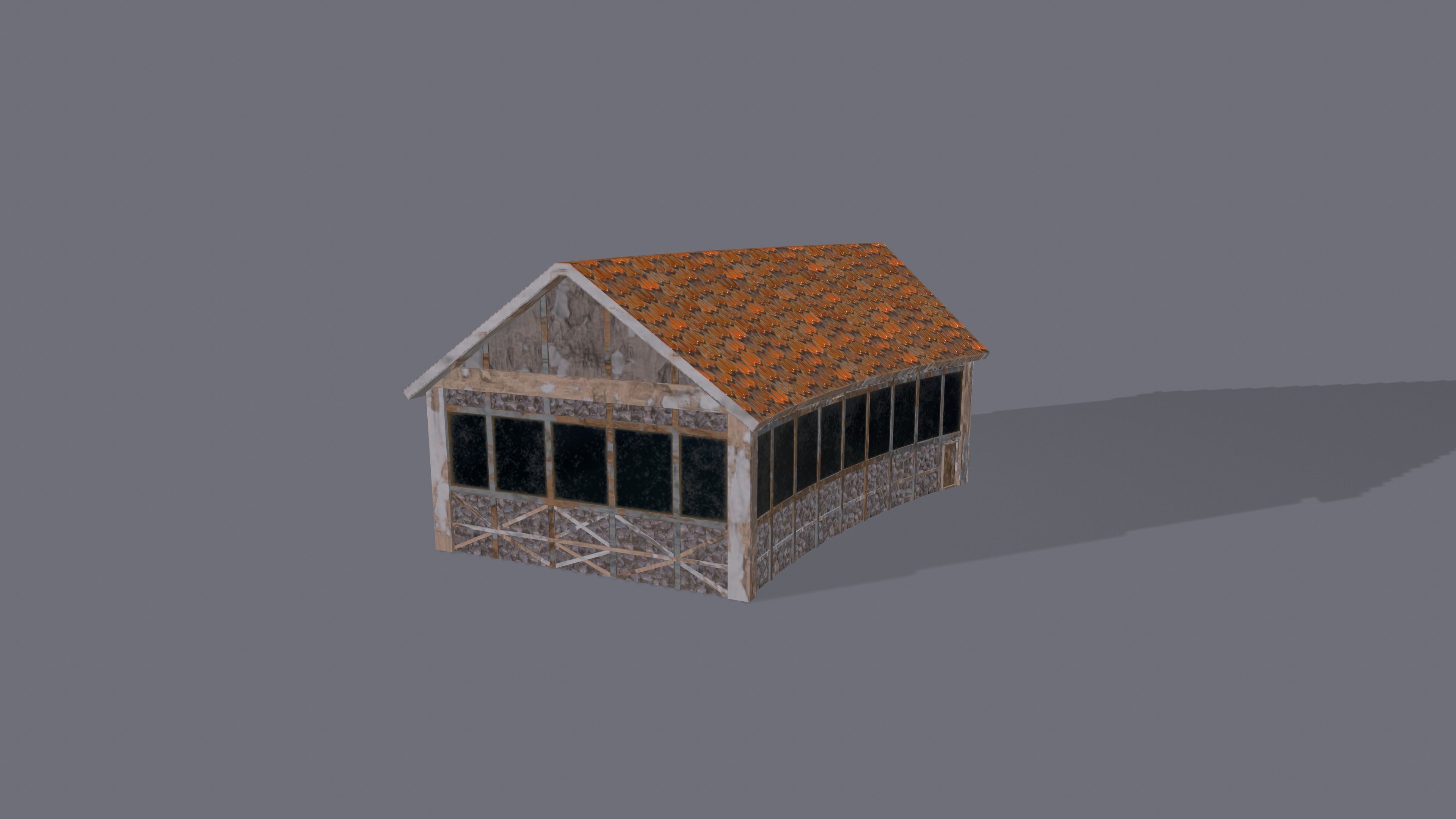 Lowpoly  Medieval Township Houses Low-poly 3D model_7