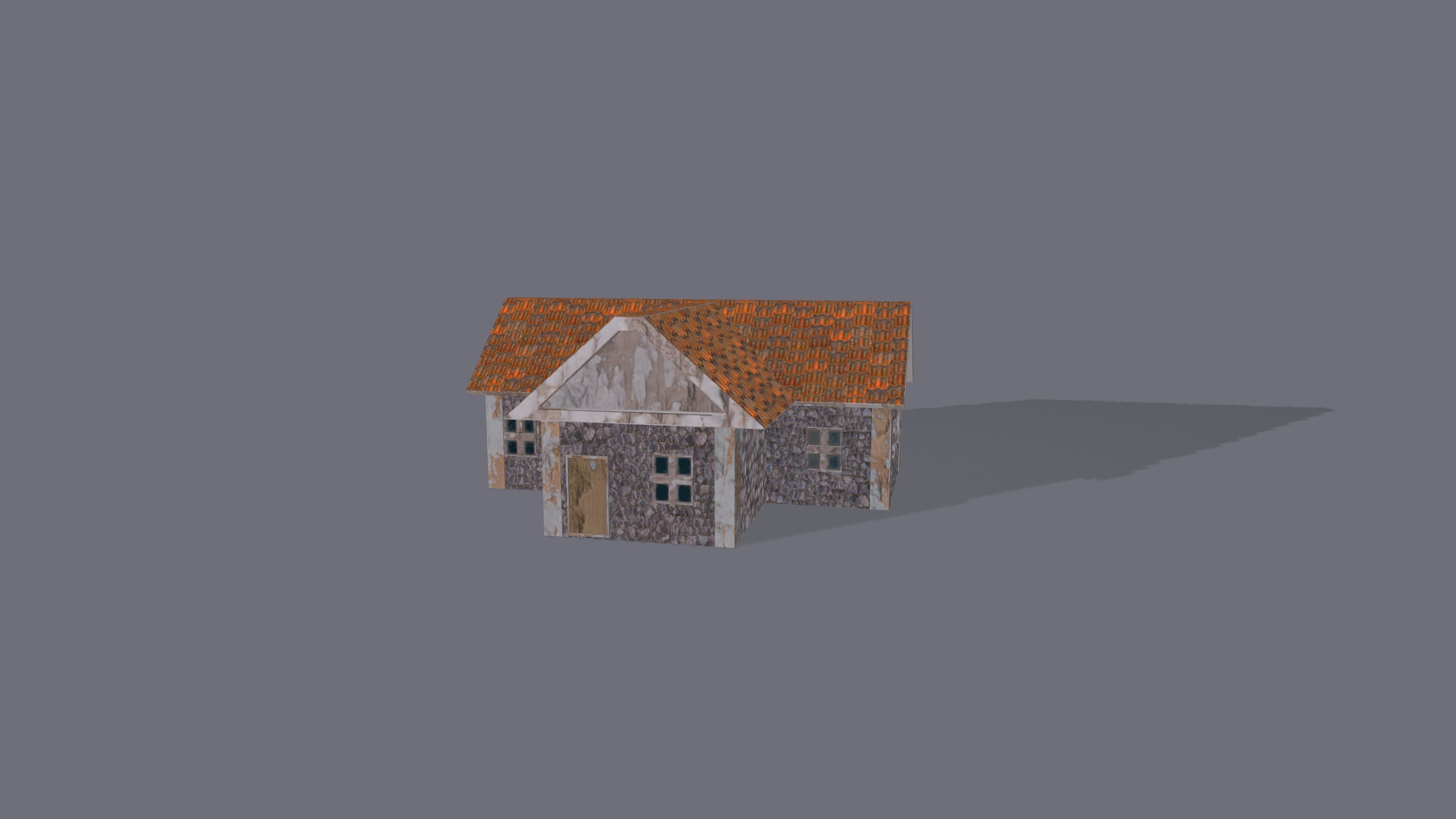 Lowpoly  Medieval Township Houses Low-poly 3D model_6