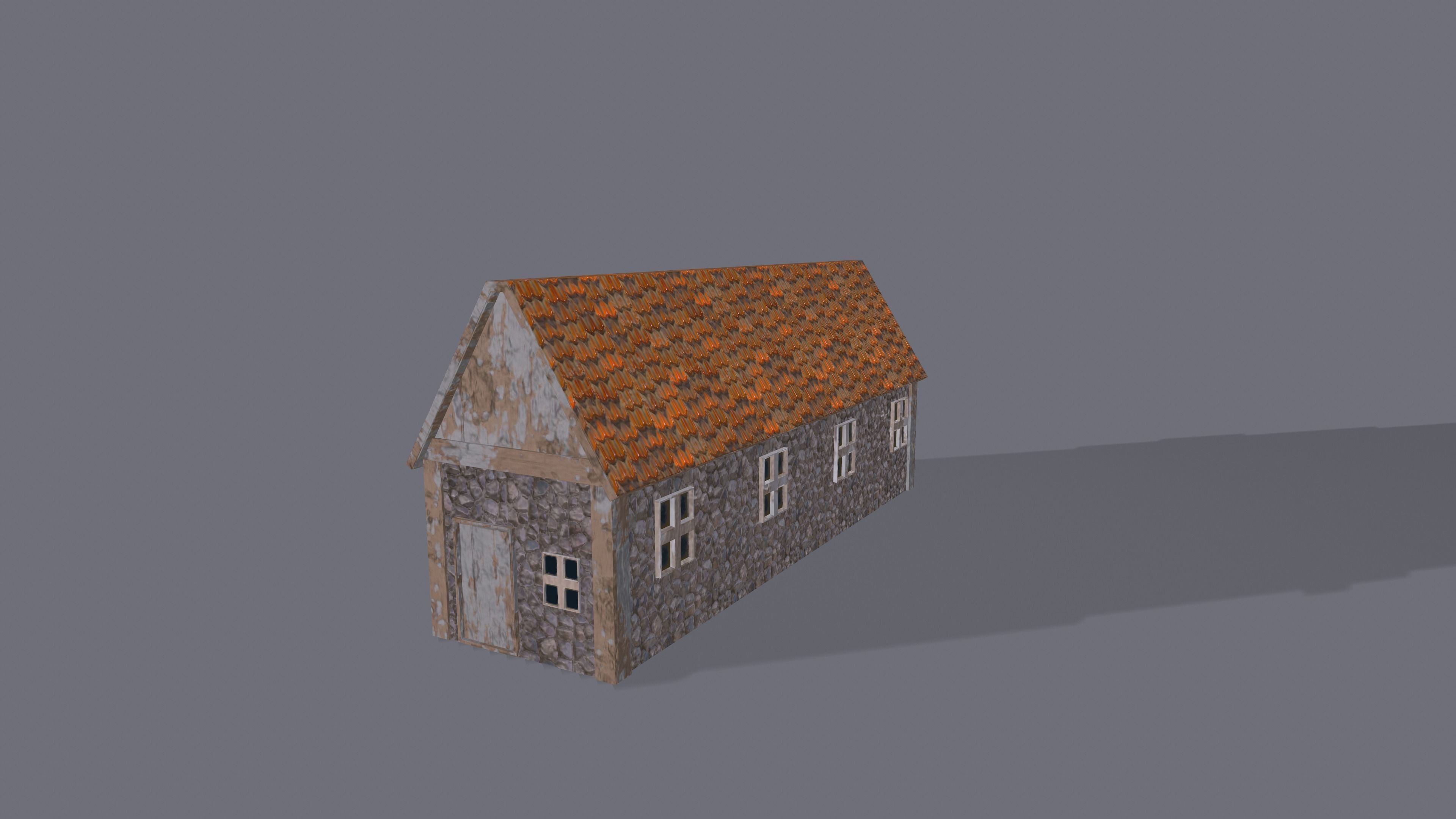Lowpoly  Medieval Township Houses Low-poly 3D model_14