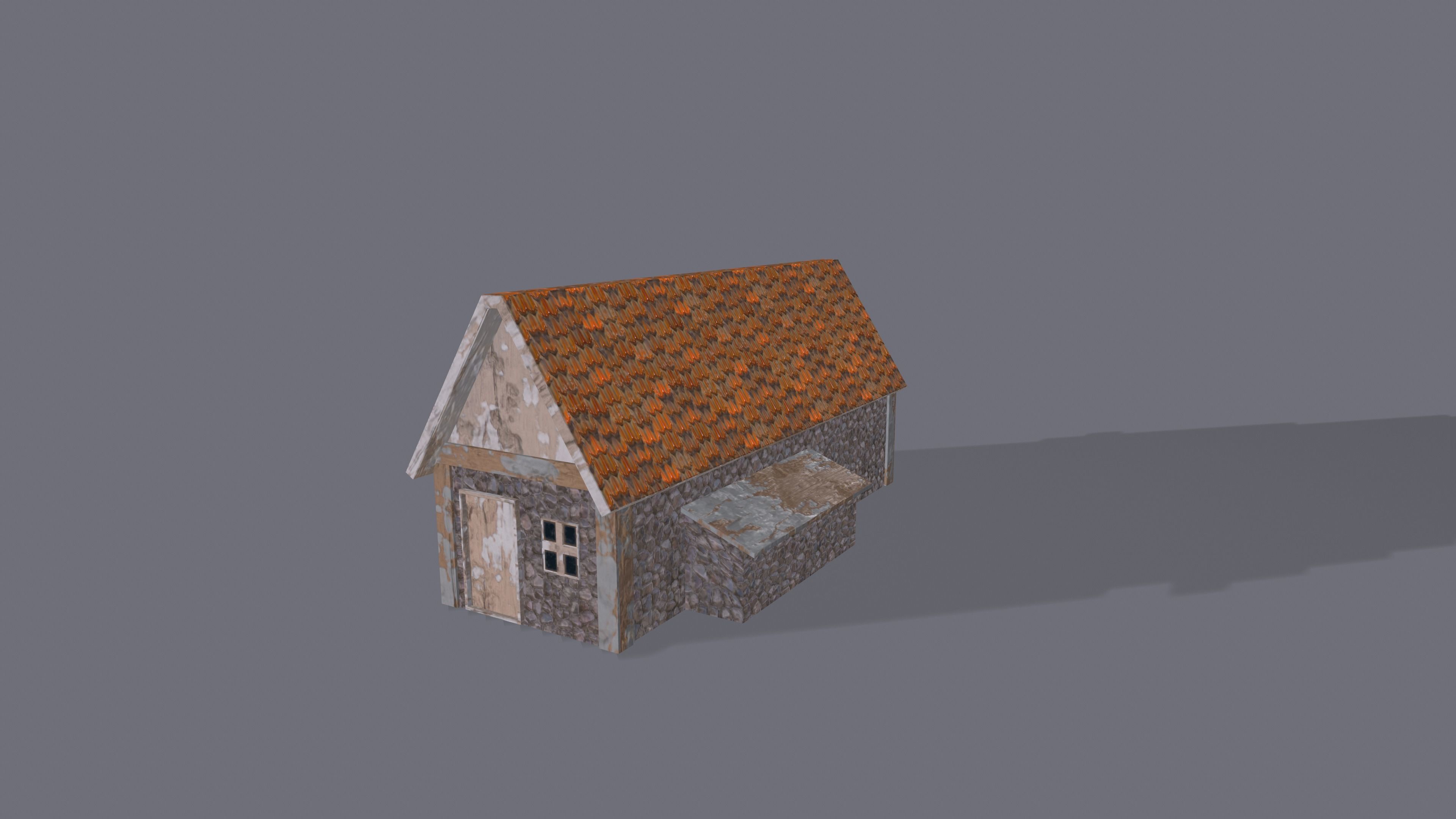 Lowpoly  Medieval Township Houses Low-poly 3D model_10
