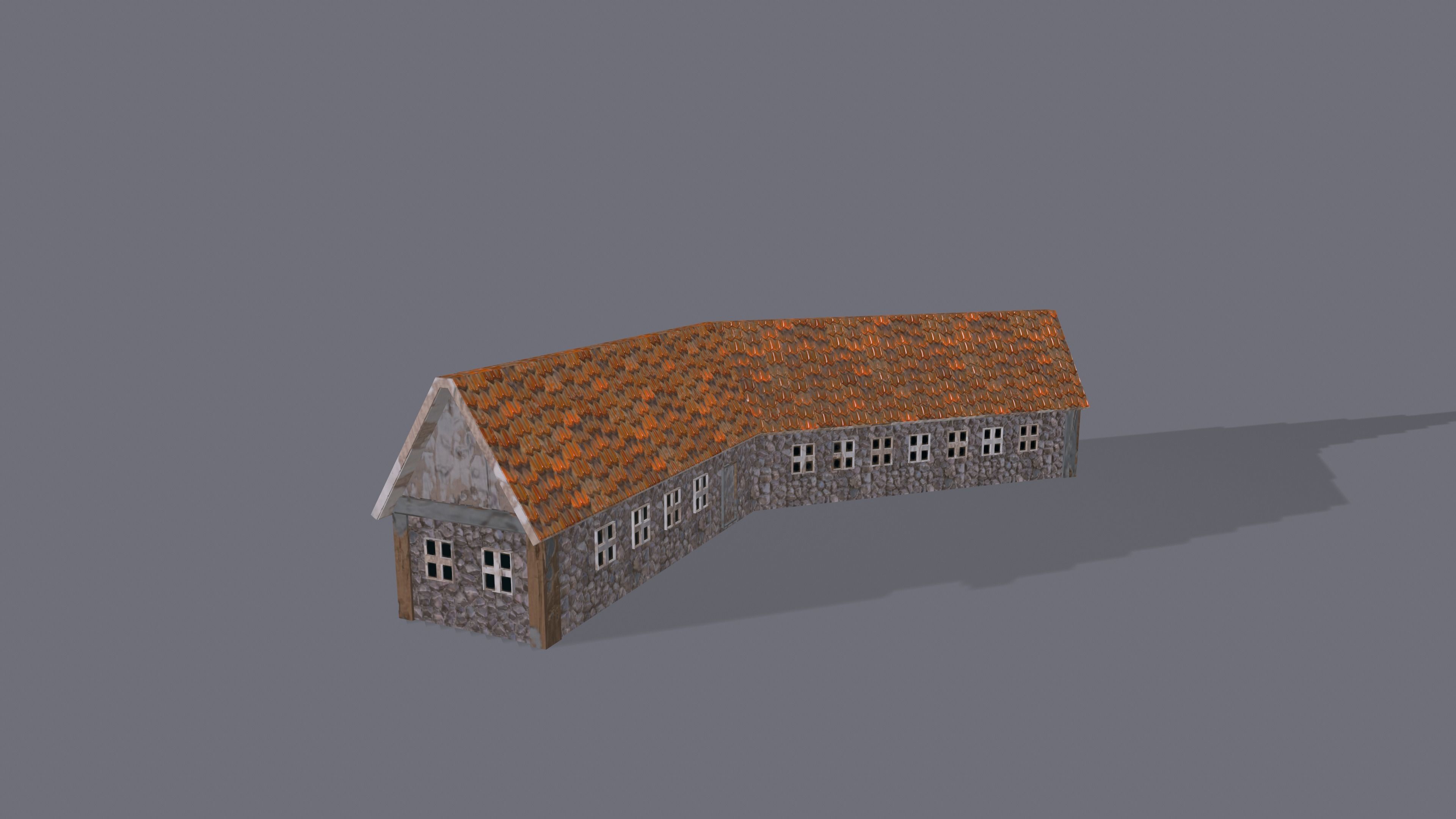 Lowpoly  Medieval Township Houses Low-poly 3D model_12