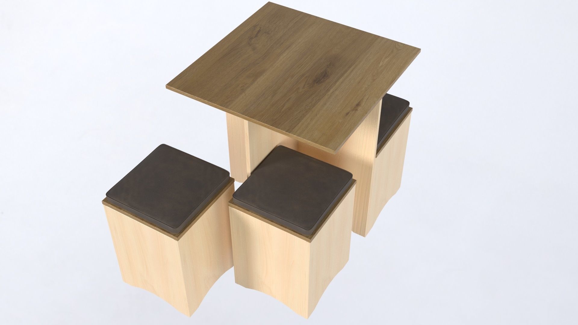 Furniture Coffee table and chairs 3D model_2