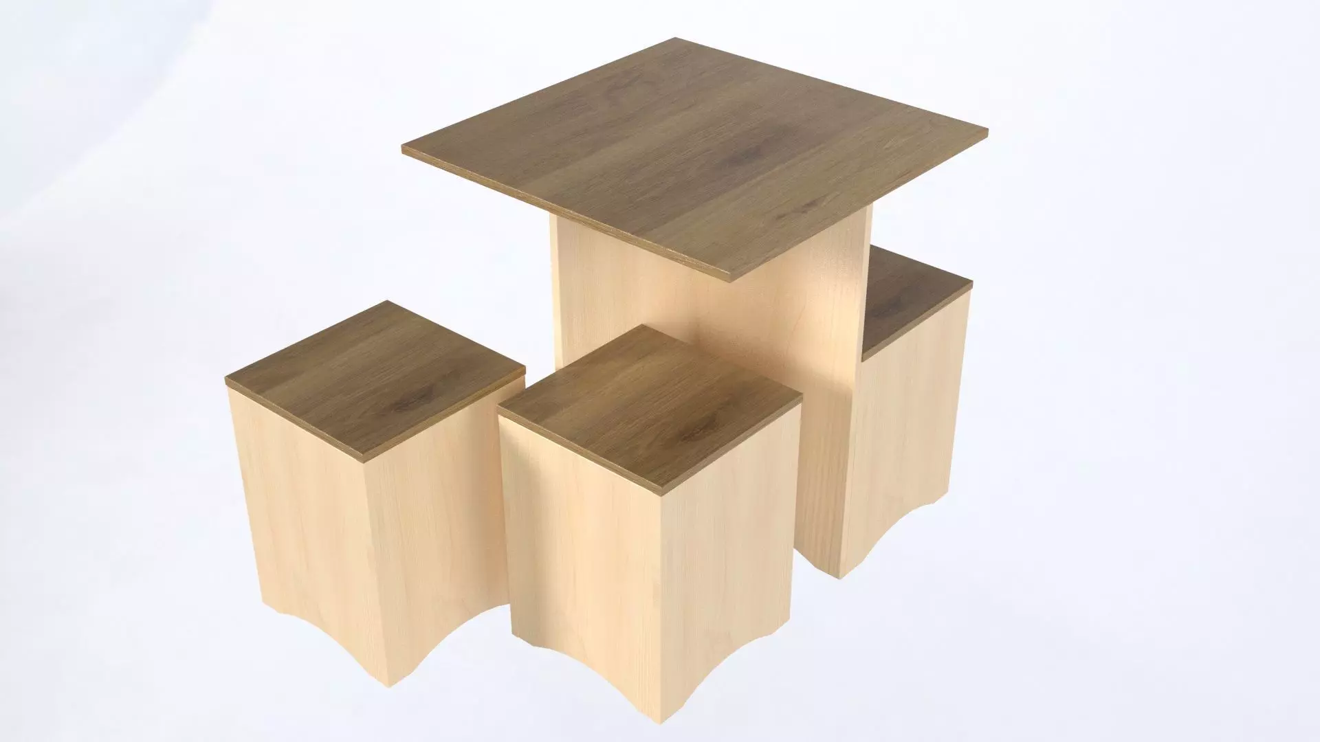 Furniture Coffee table and chairs 3D model_0