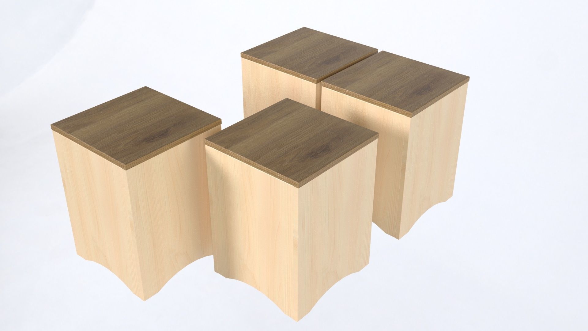 Furniture Coffee table and chairs 3D model_4