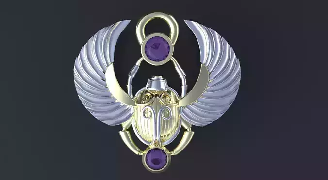 Pendant Scarab 3D print or CNC model  3D print model