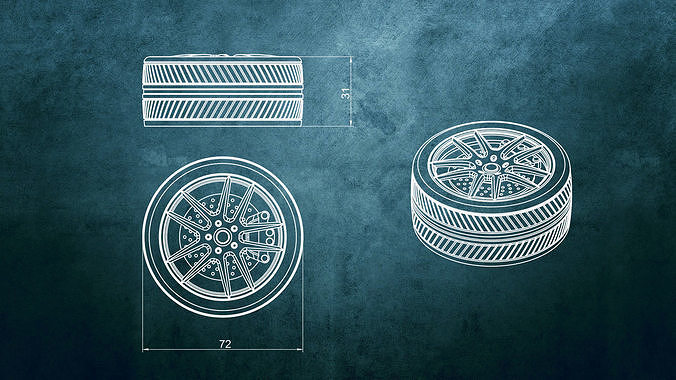 Tire-Box gold wheel 3D print model 4