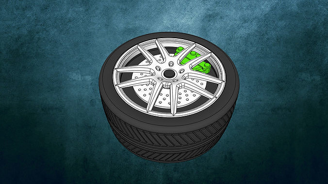 Tire-Box gold wheel 3D print model 2