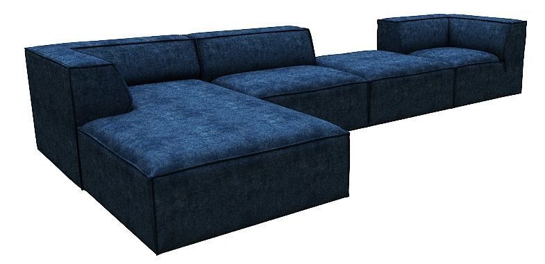 Sofa L Type seater corner and chaise lounge and center Low-poly 3D model_1
