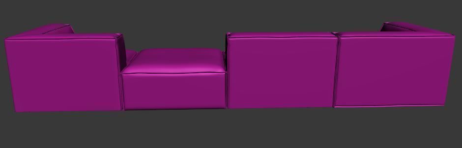Sofa L Type seater corner and chaise lounge and center Low-poly 3D model_11