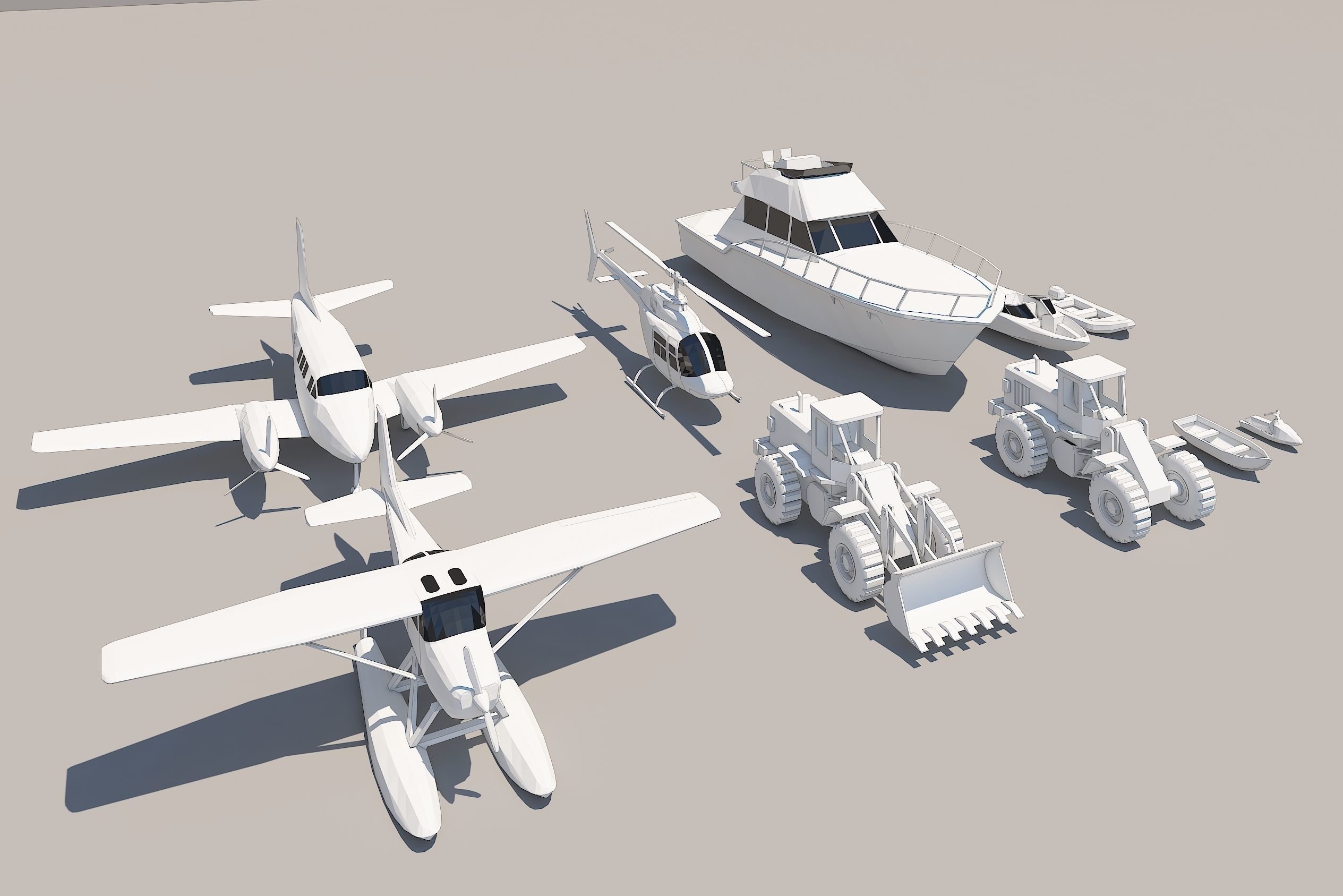 Loader Planes Boats collection Low-poly 3D model_8