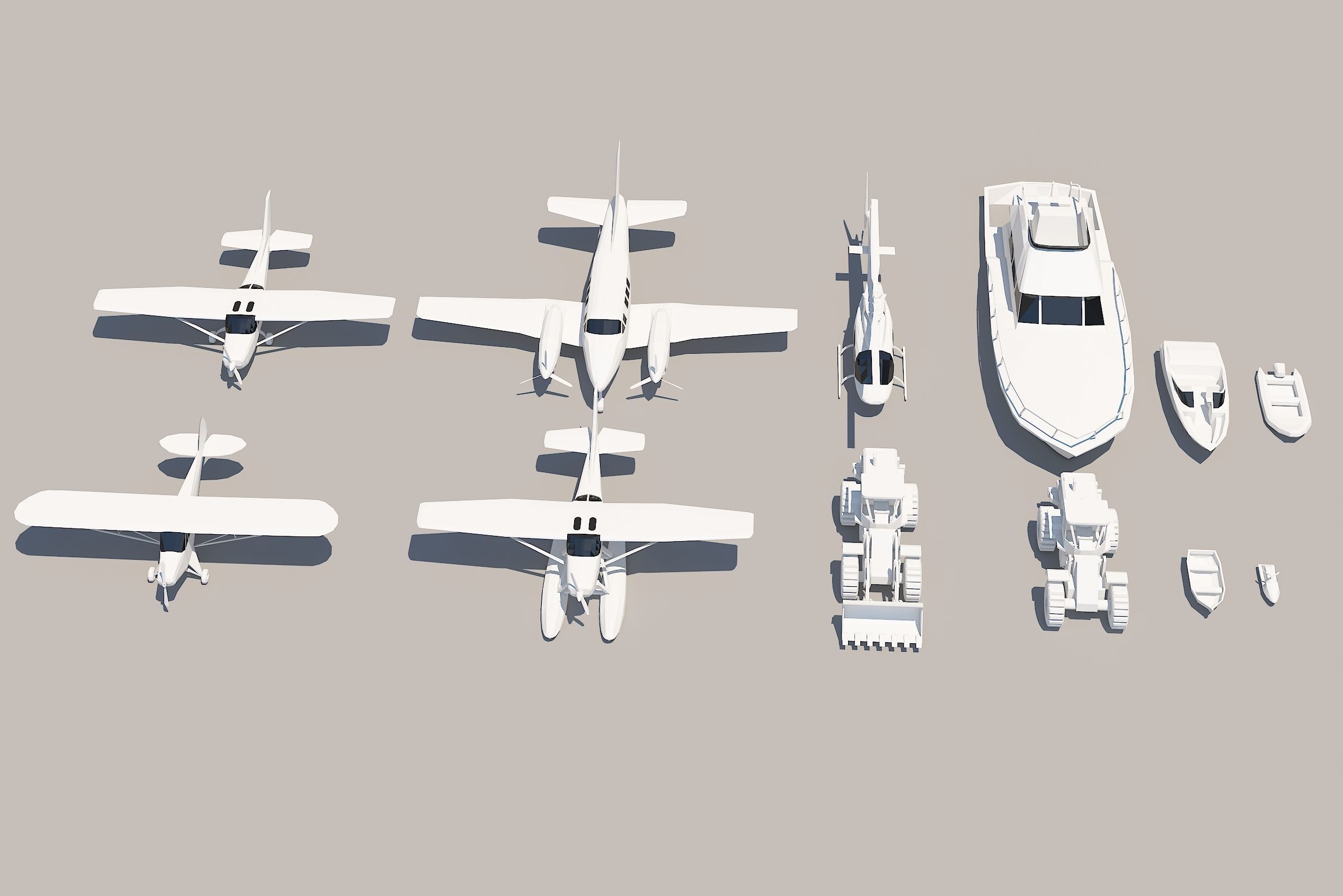 Loader Planes Boats collection Low-poly 3D model_6
