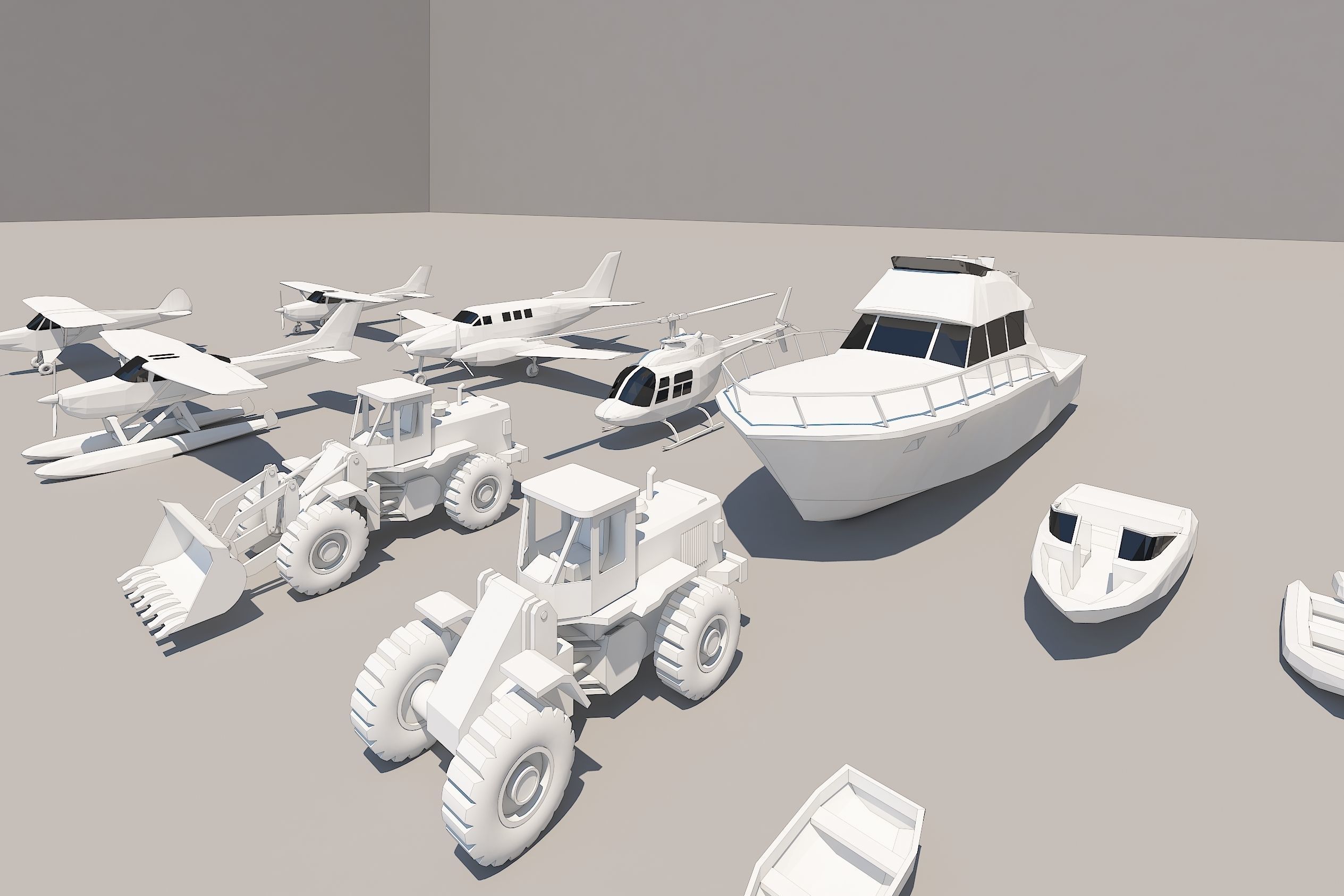 Loader Planes Boats collection Low-poly 3D model_7