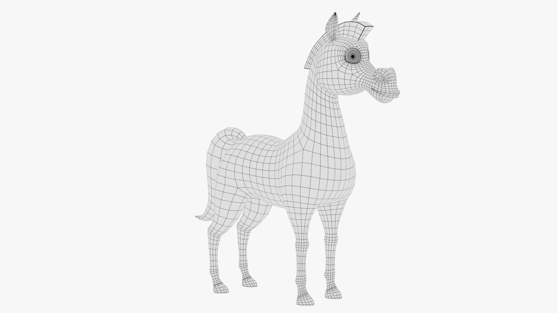Cartoon Horse 3D model_10