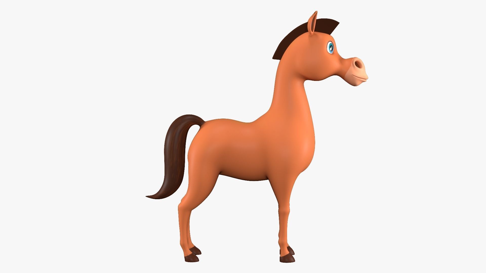 Cartoon Horse 3D model_4