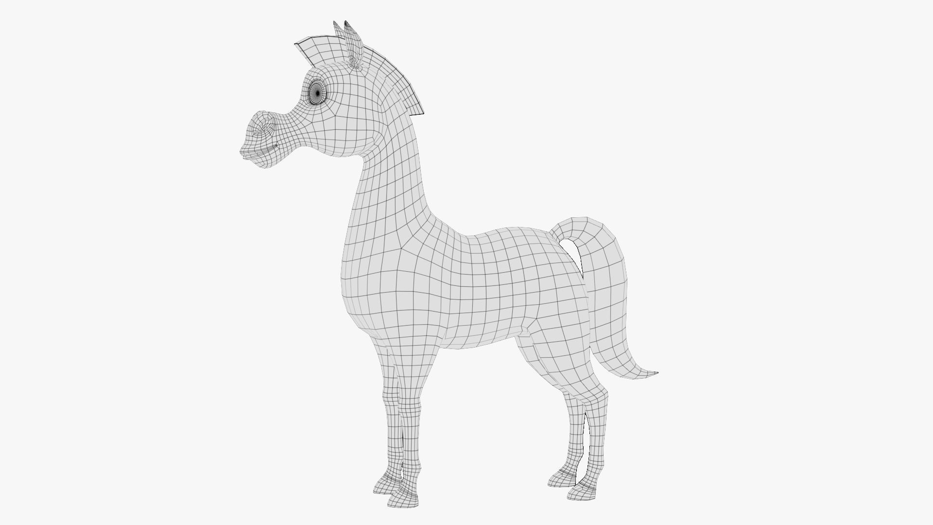 Cartoon Horse 3D model_14