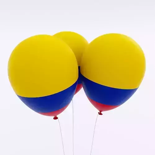 Colombia country balloon low poly 3d model 