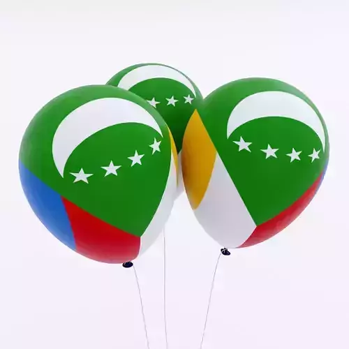 Comoros country balloon 3d model 