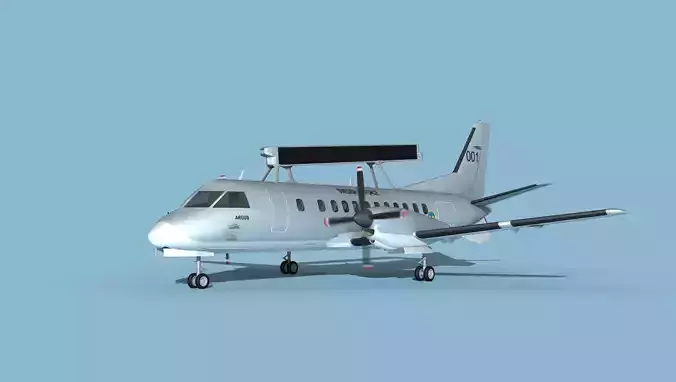 SAAB SF340 AEWAC V01 Sweeden 3D model